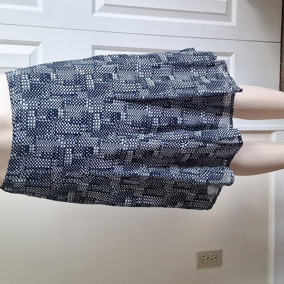 Liz Claiborne Navy and White Chiffon A-Line Skirt Size 14 - Picture 1 of 6
